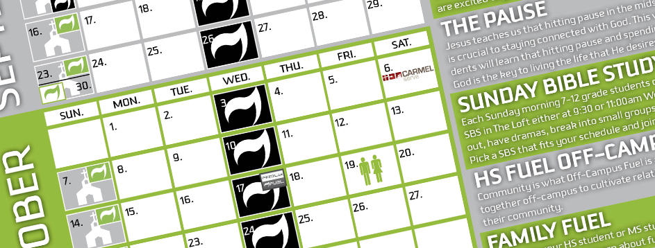 Fuel Student Ministry Calendar Banner